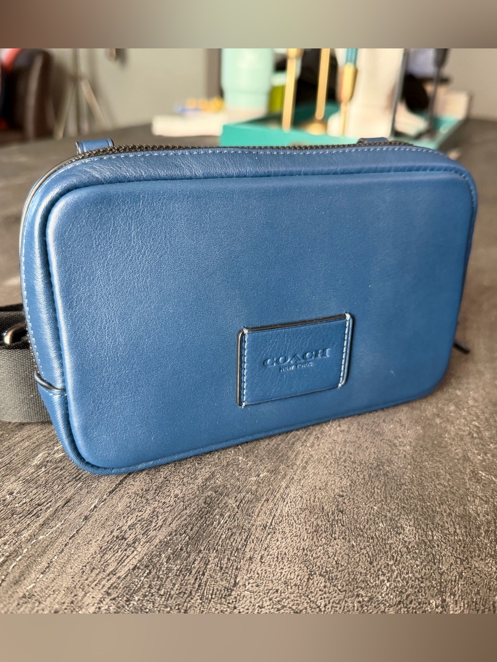 Coach Blue Leather Belt Bag